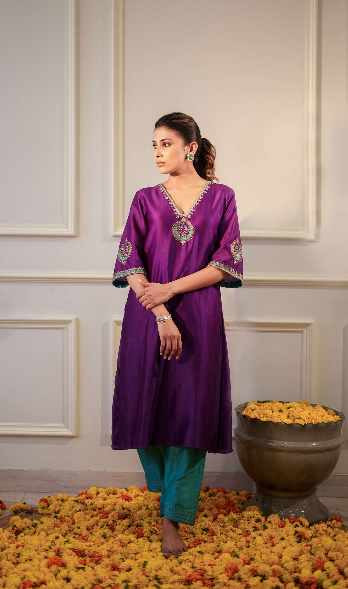Chaand Purple Kurta set