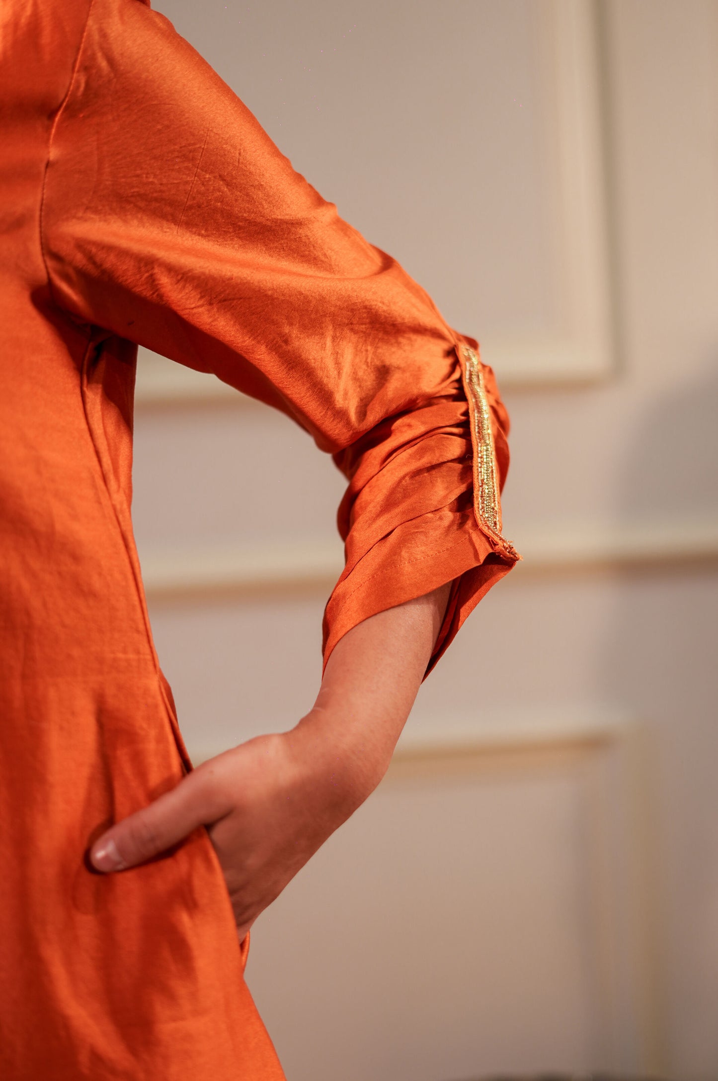 Farah Orange Kurta Set