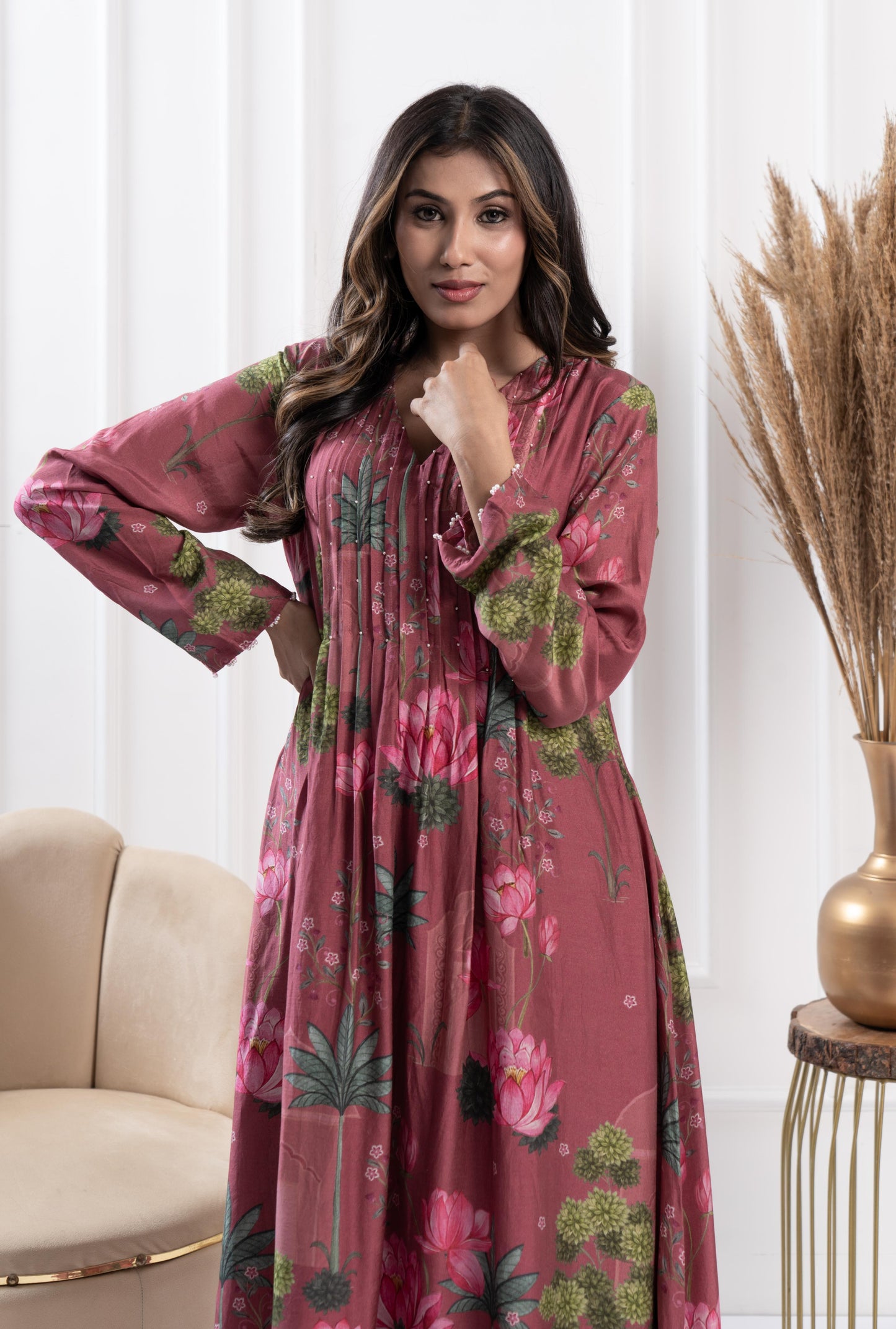 Dusk Pintuck Kurta Set