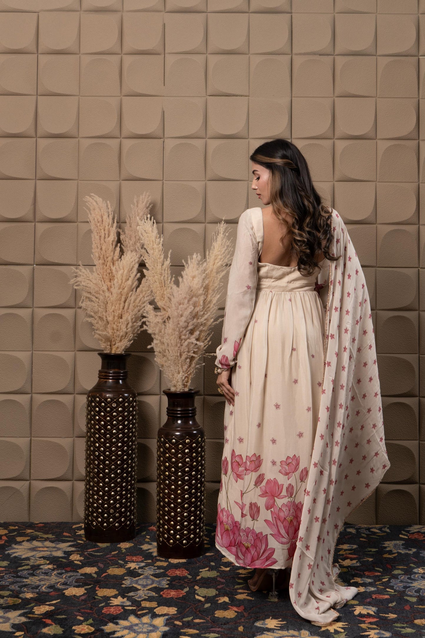 Misty Embroidered Corset With Anarkali