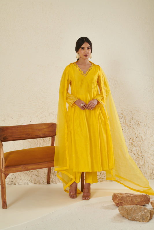 Falak Yellow Kurta Set