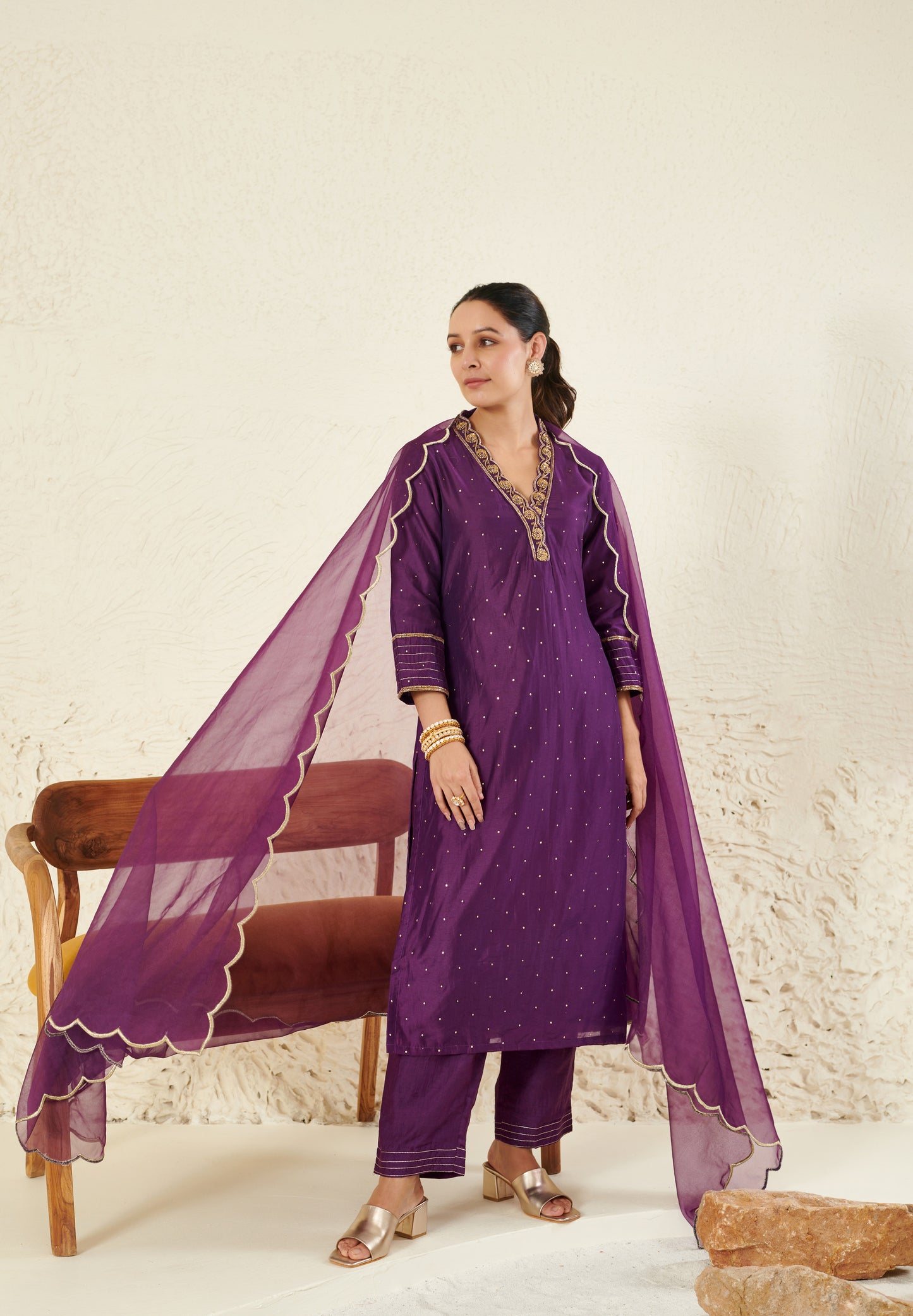 Tara Purple Kurta Set