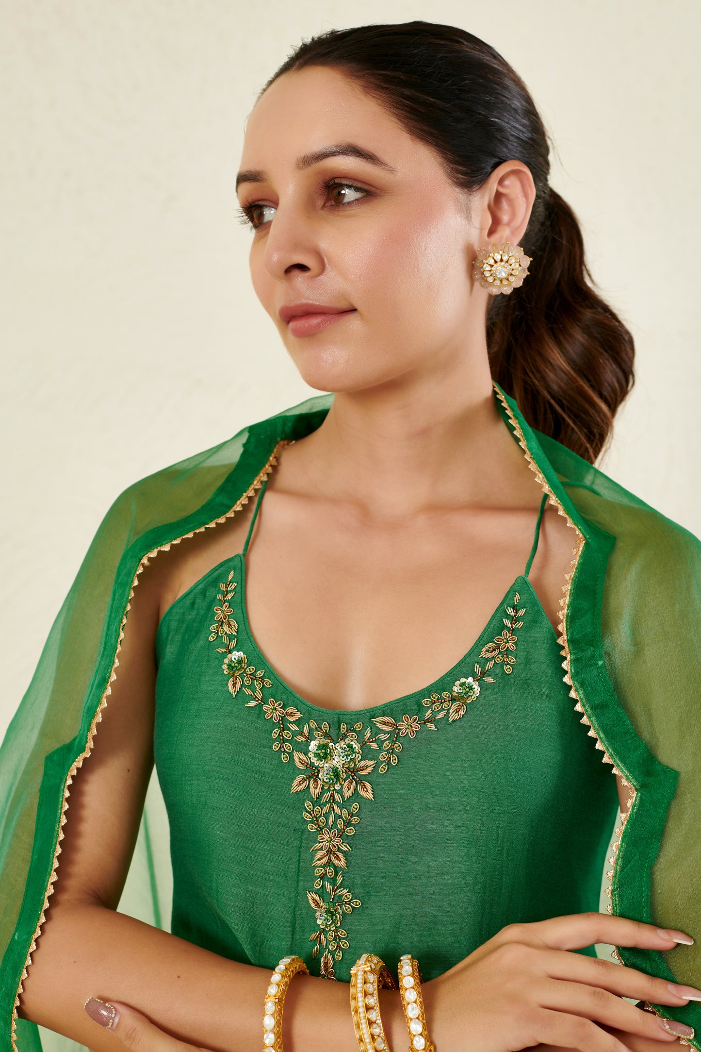 Heer Green Garara Set