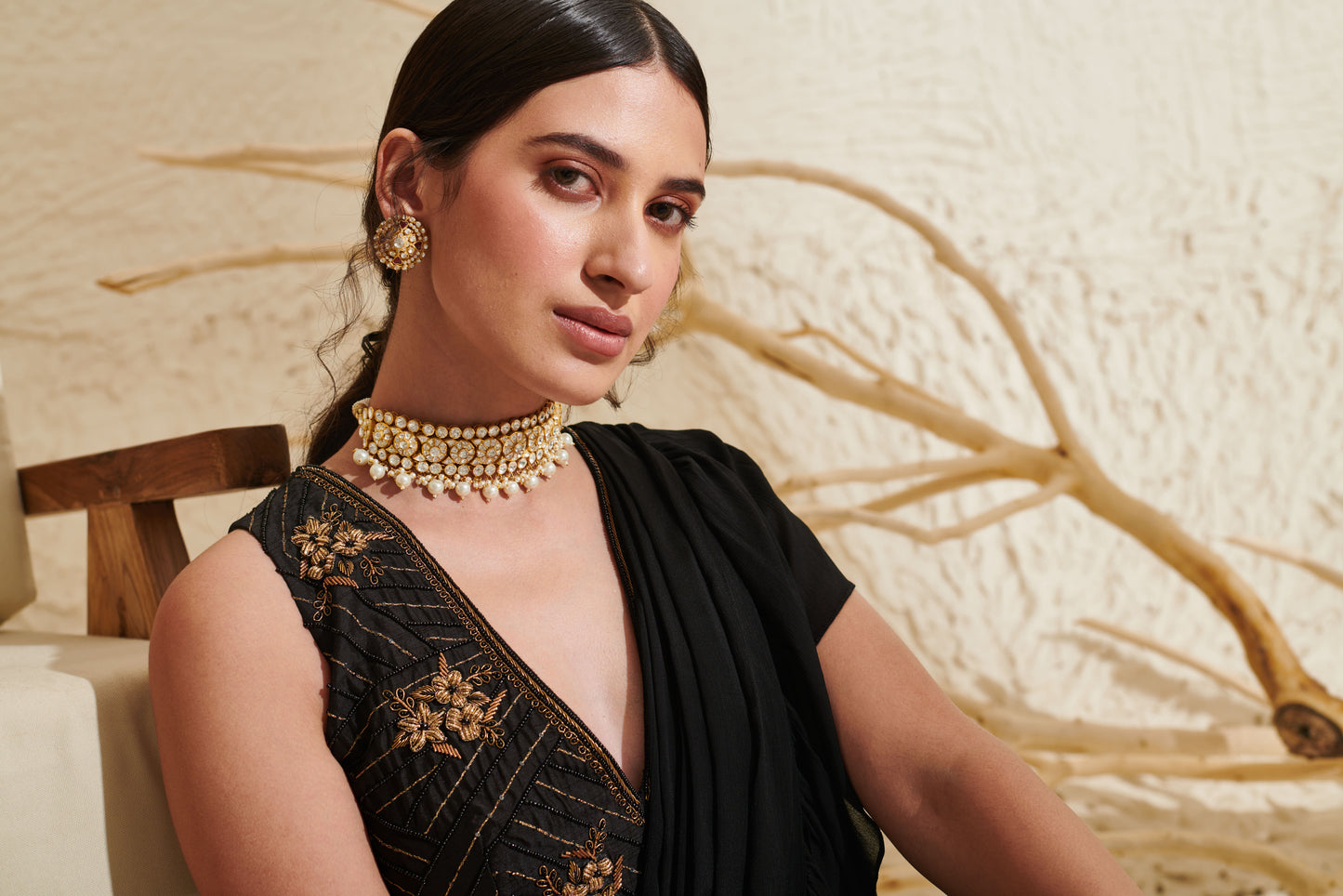 Aaria Black Ruffle Saree