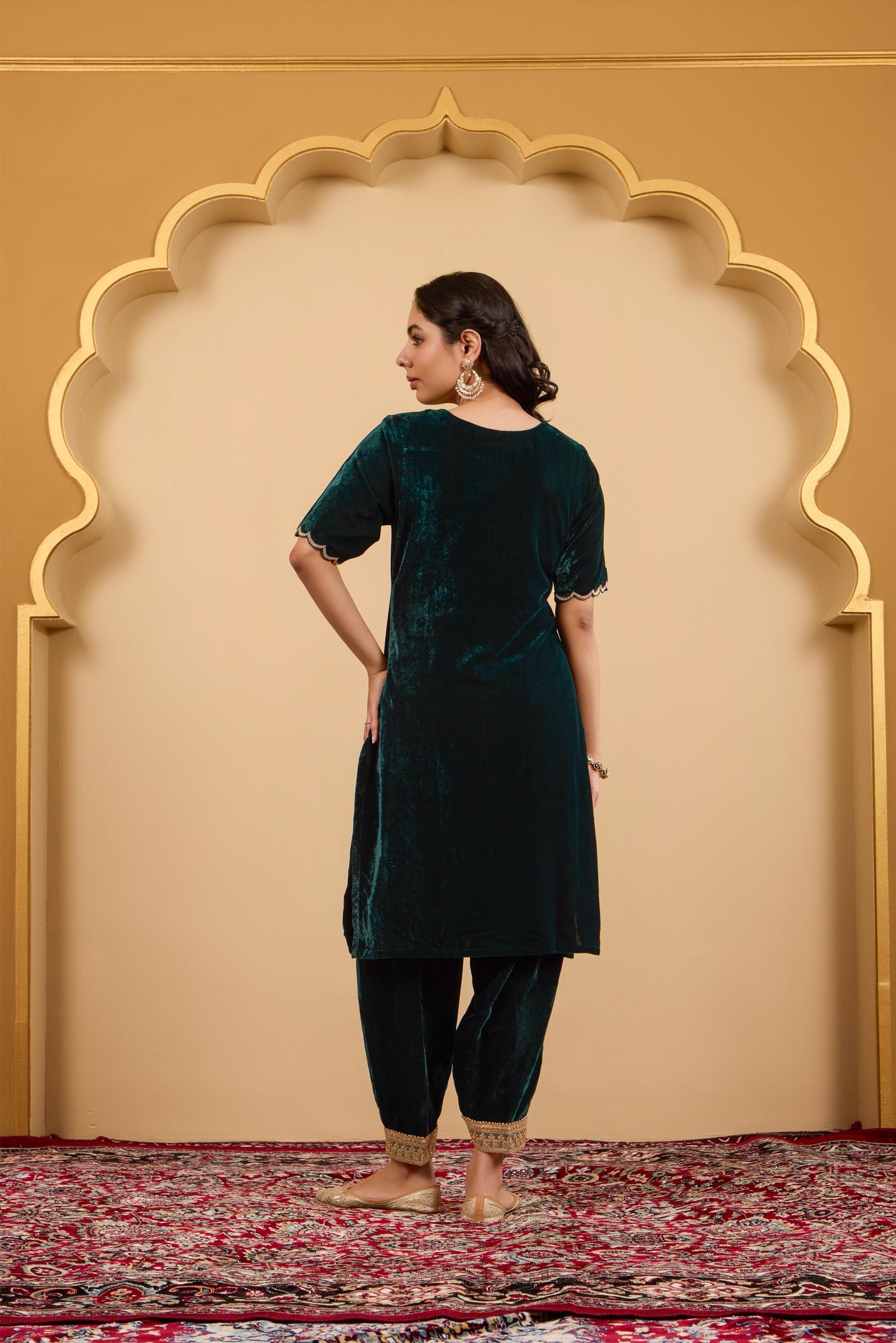 Green Rose Kurta Set