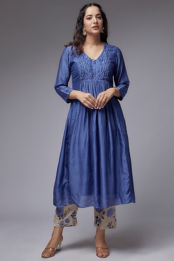 Azzure Smocked Kurta Set