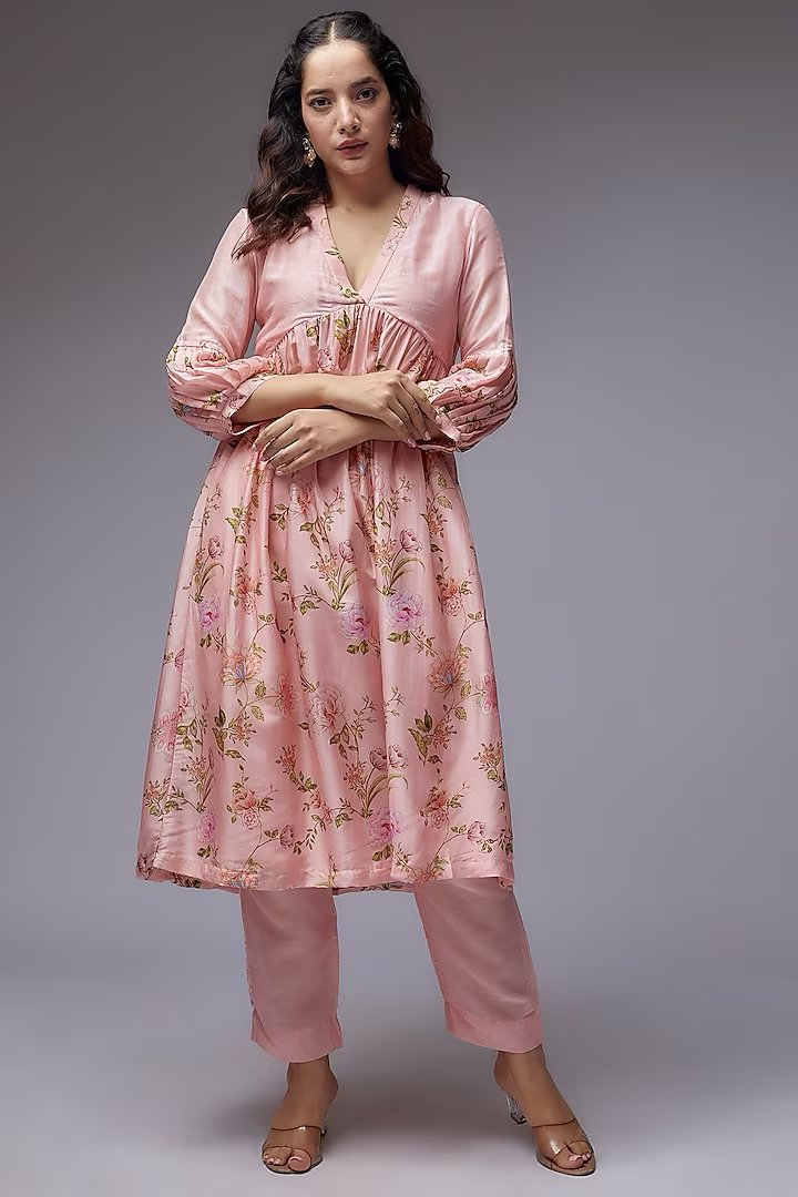 Blush Gather kurta Set