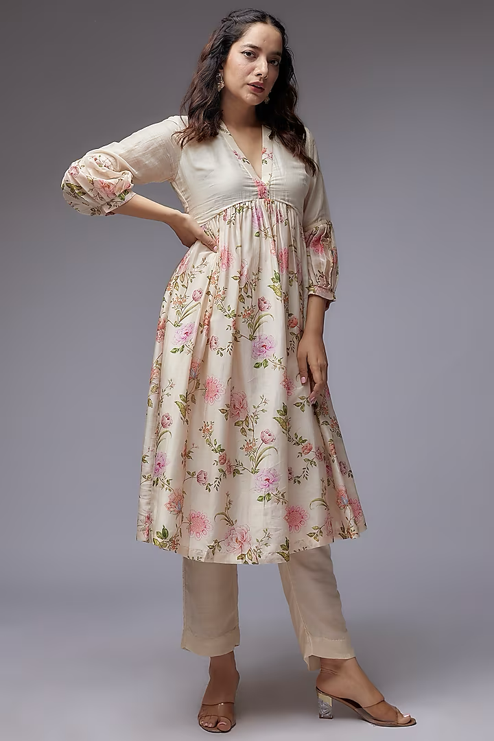 Pearl Gather kurta Set