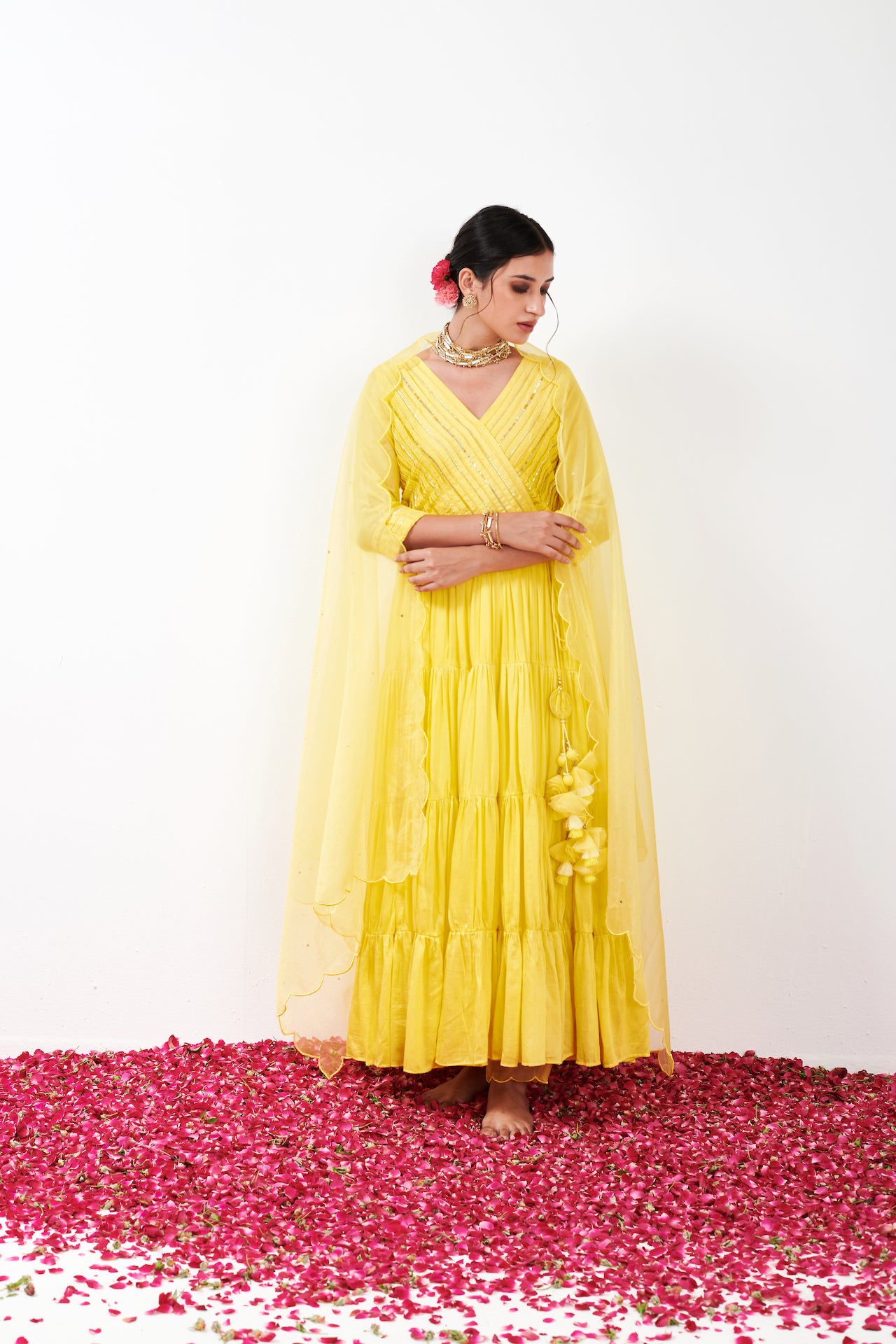 Anaya Yellow Anarkali Set