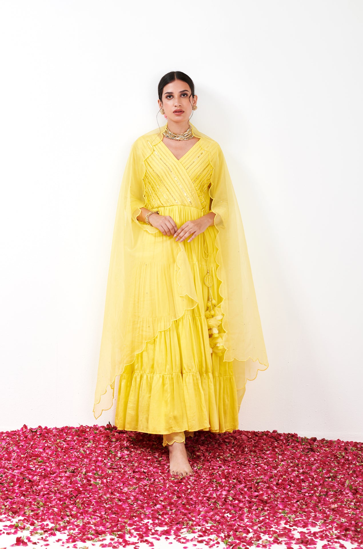 Anaya Yellow Anarkali Set