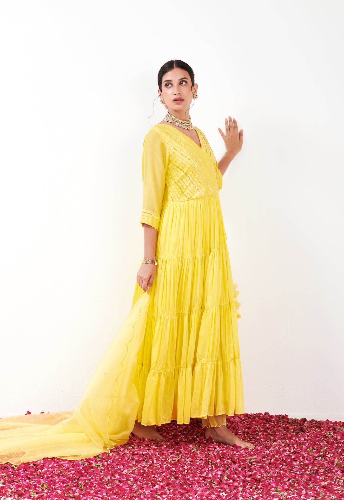 Anaya Yellow Anarkali Set