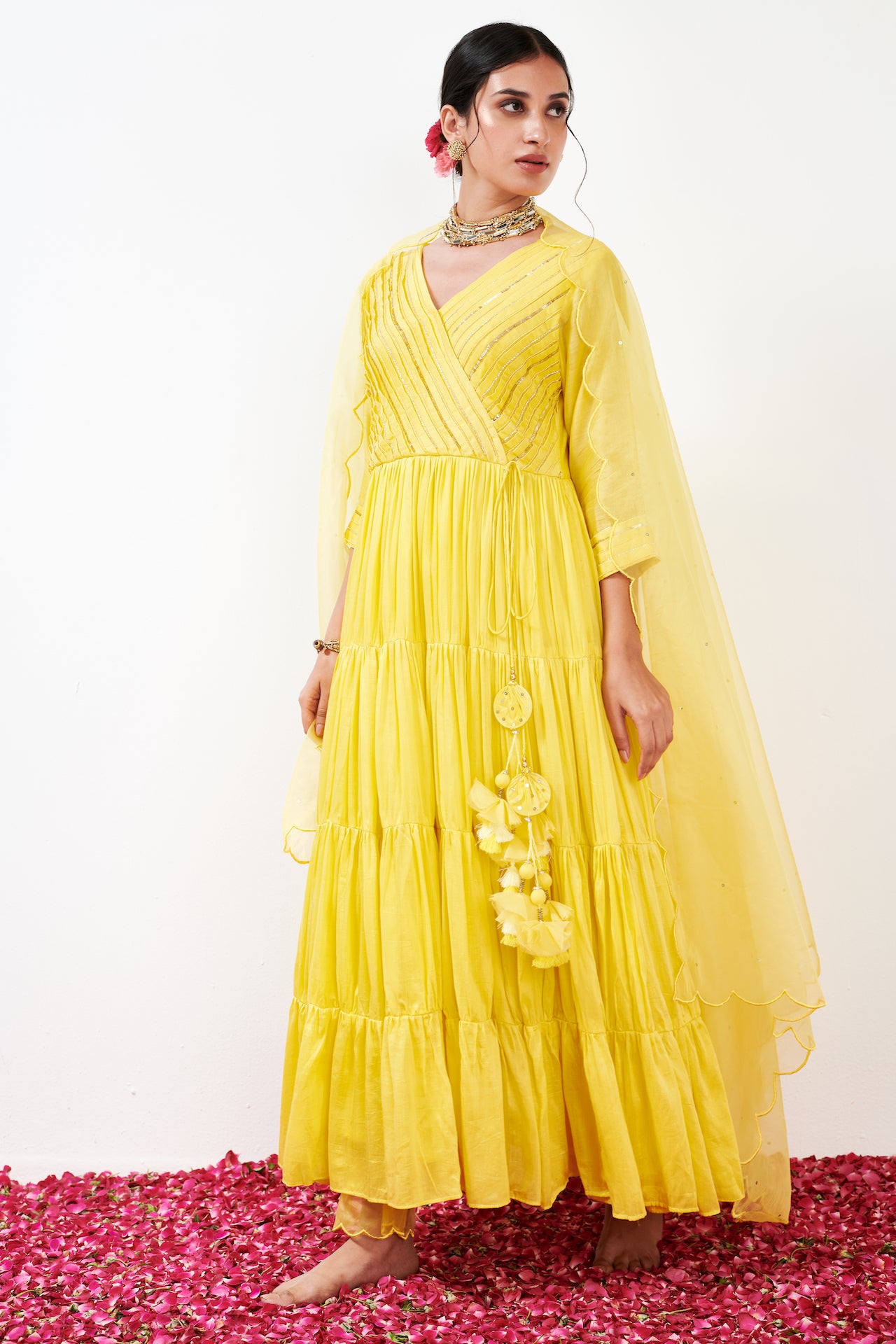 Anaya Yellow Anarkali Set