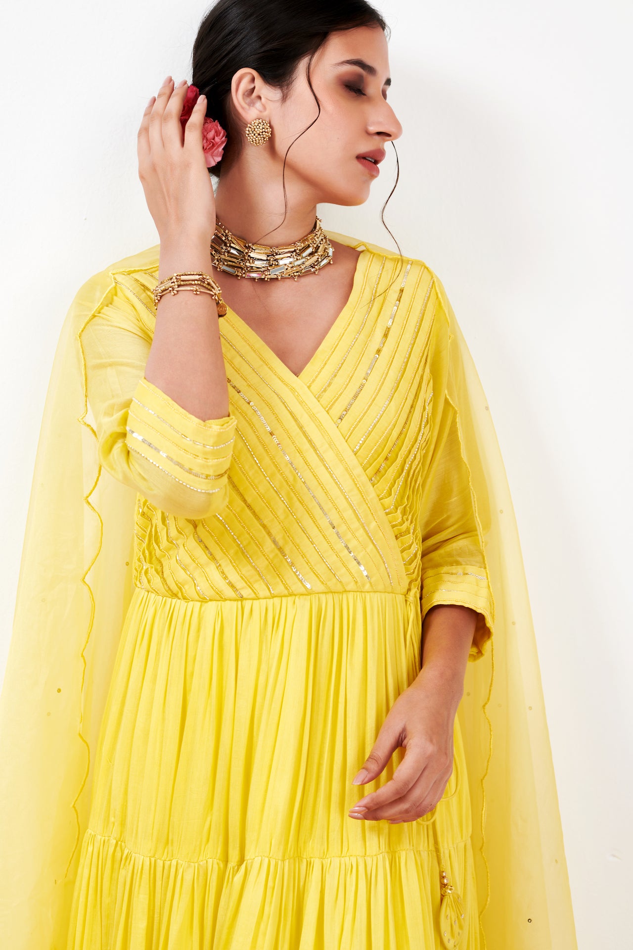 Anaya Yellow Anarkali Set