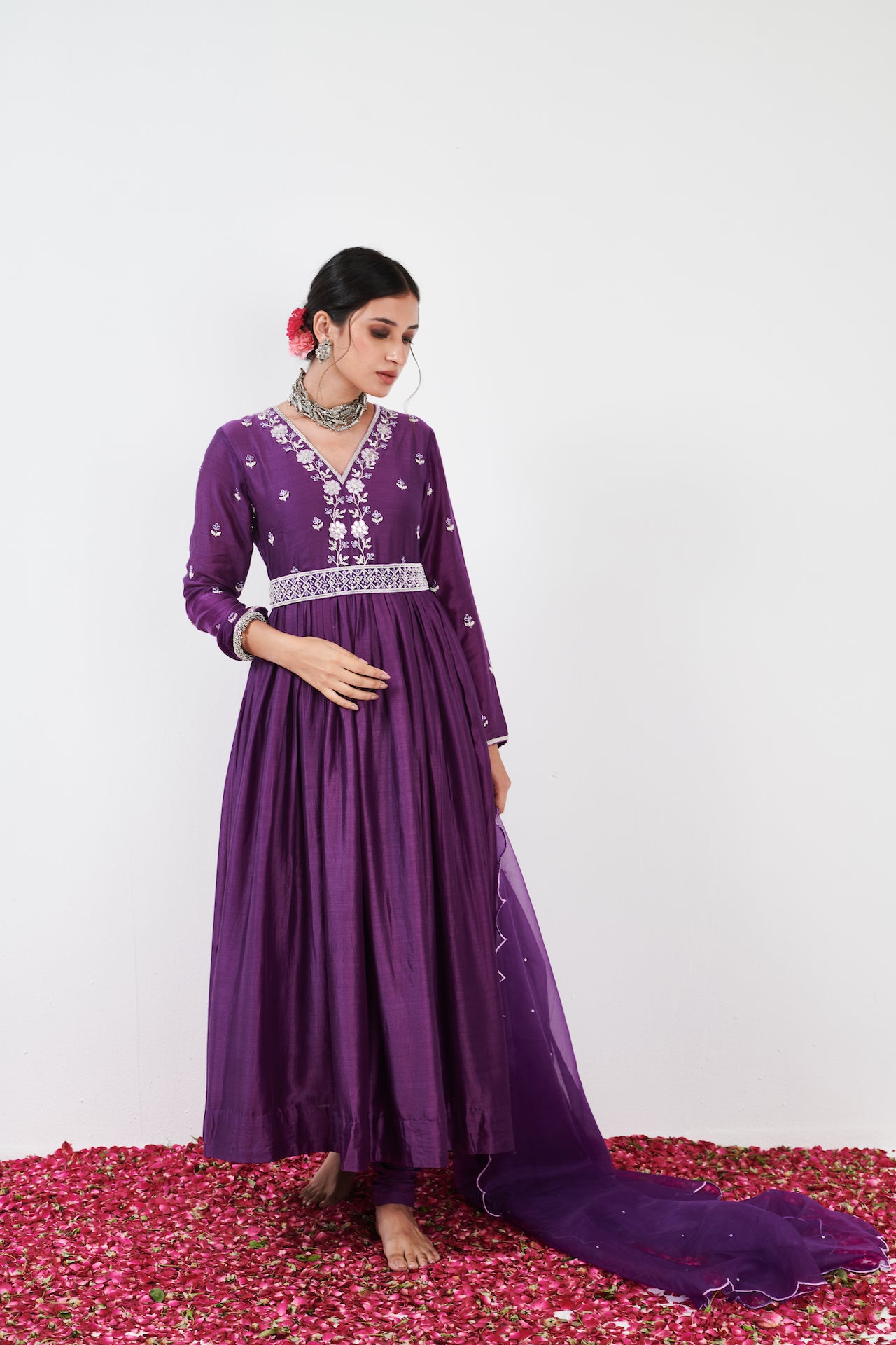 Aarna Purple Anarkali Set