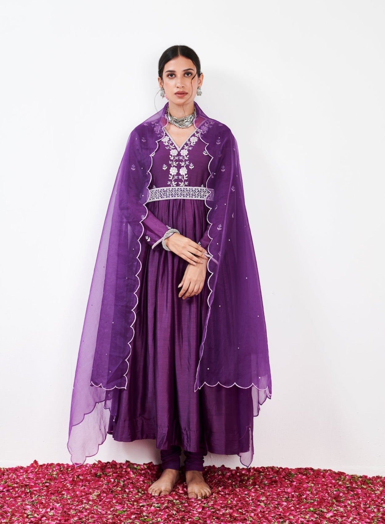 Aarna Purple Anarkali Set