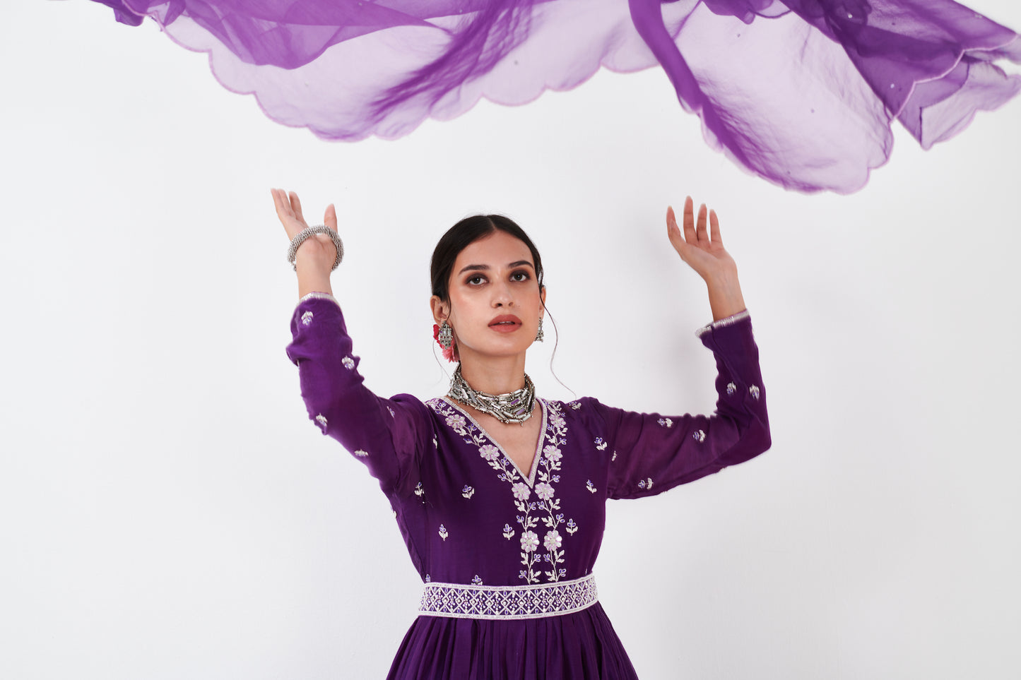 Aarna Purple Anarkali Set