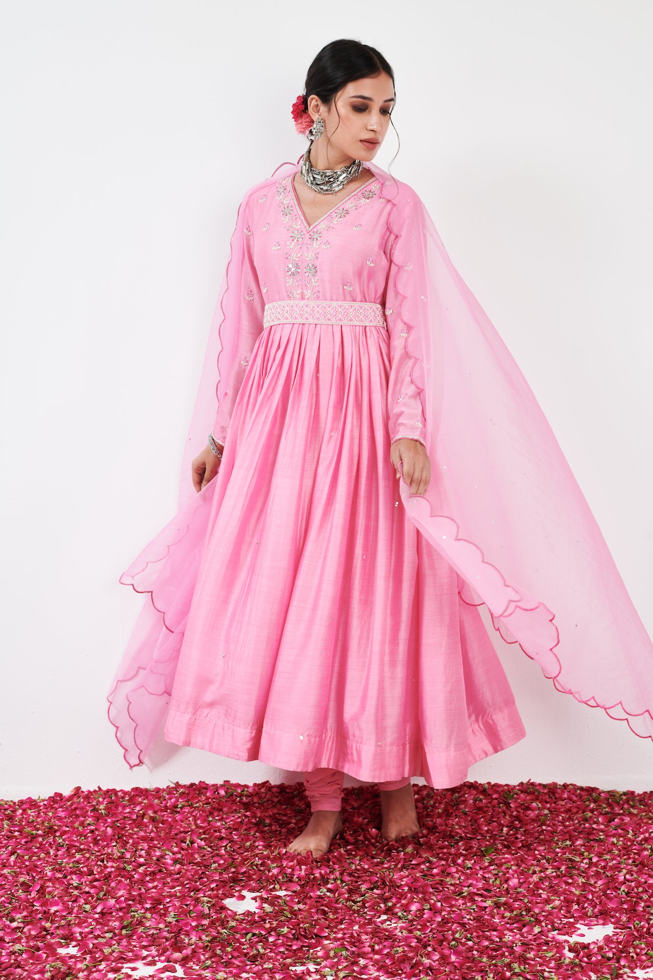 Aarna Pink Anarkali Set