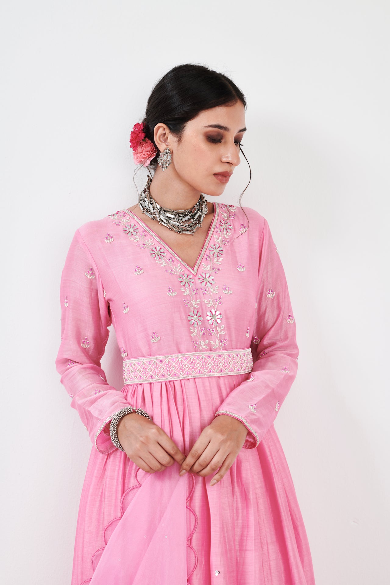 Aarna Pink Anarkali Set