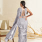 Aaria Grey Ruffle Saree