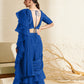 Layla Blue Organza Ruffle  Saree