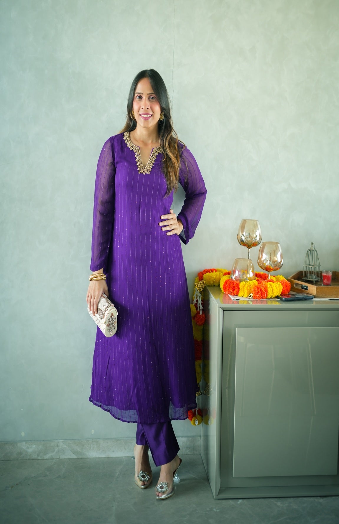 Noor Purple Kurta Set