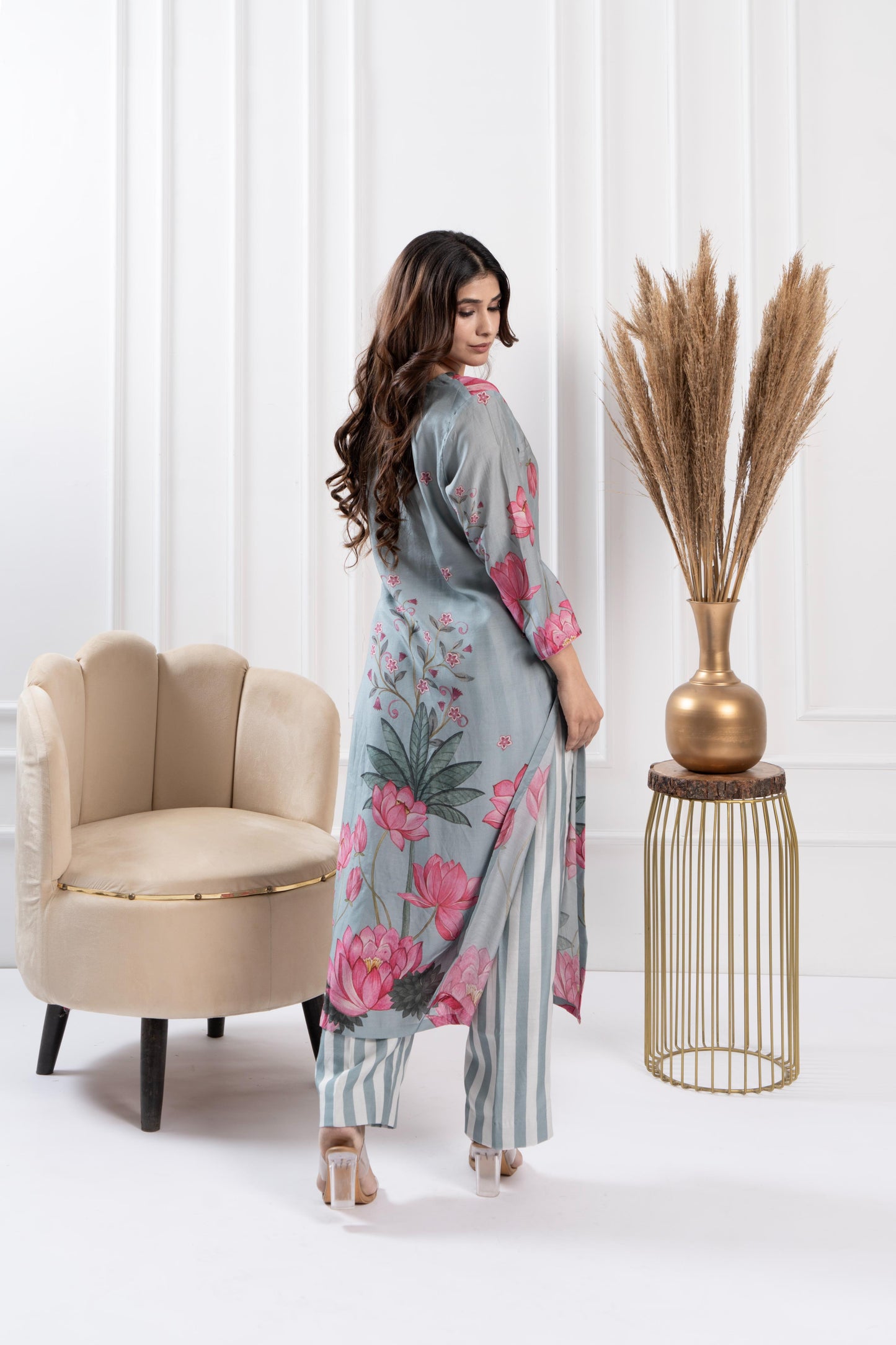 Mint Placement Kurta Set