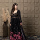 Midnight Embroidered Corset With Anarkali