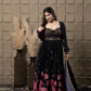 Midnight Embroidered Corset With Anarkali