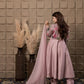 Blush Printed Anarkali With Hand Embroidery