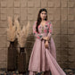 Blush Printed Anarkali With Hand Embroidery