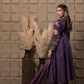 Plum Printed Anarkali With Hand Embroidery