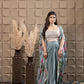 Mint Drape Skirt With Embroidered Bustier & Cape