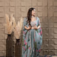 Mint Drape Skirt With Embroidered Bustier & Cape