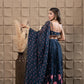 Sapphire Embroidered Bustier With Pleated Lehenga