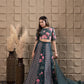 Moss Embroidered Blouse With Kalidar Lehenga