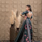 Moss Embroidered Blouse With Kalidar Lehenga