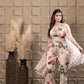 Misty Embroidered Top With Flared Pants & Cape