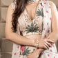 Misty Embroidered Top With Flared Pants & Cape
