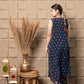 Sapphire Embroidered Top With Flared Pants & Cape