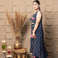 Sapphire Embroidered Top With Flared Pants & Cape