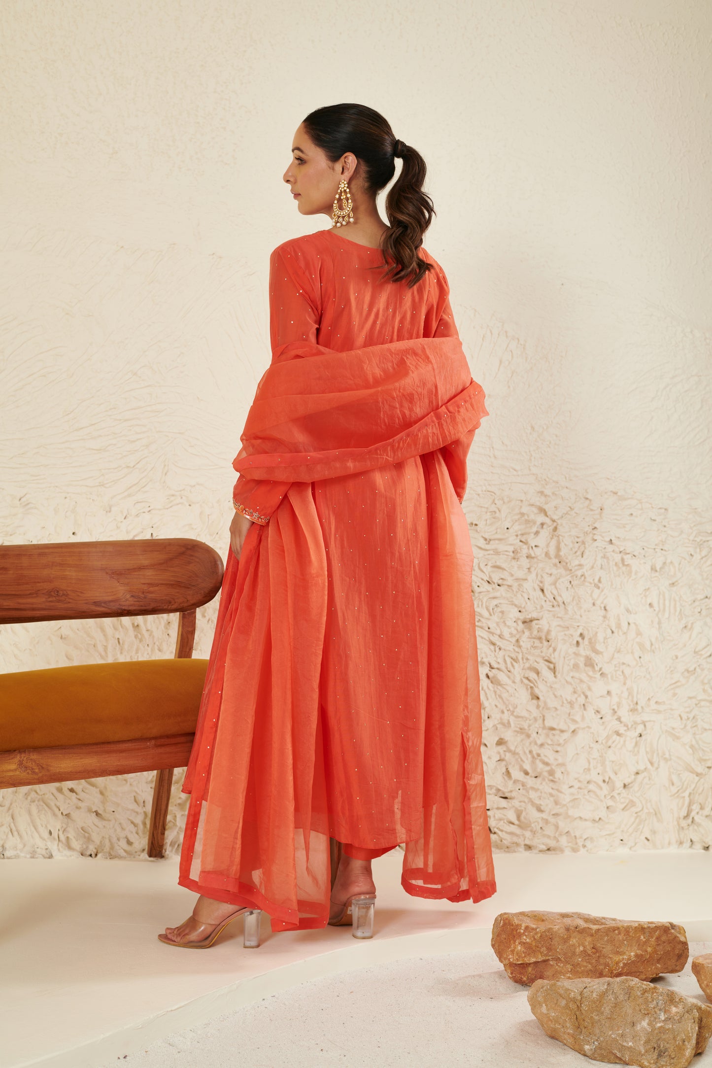 Falak Orange Kurta Set