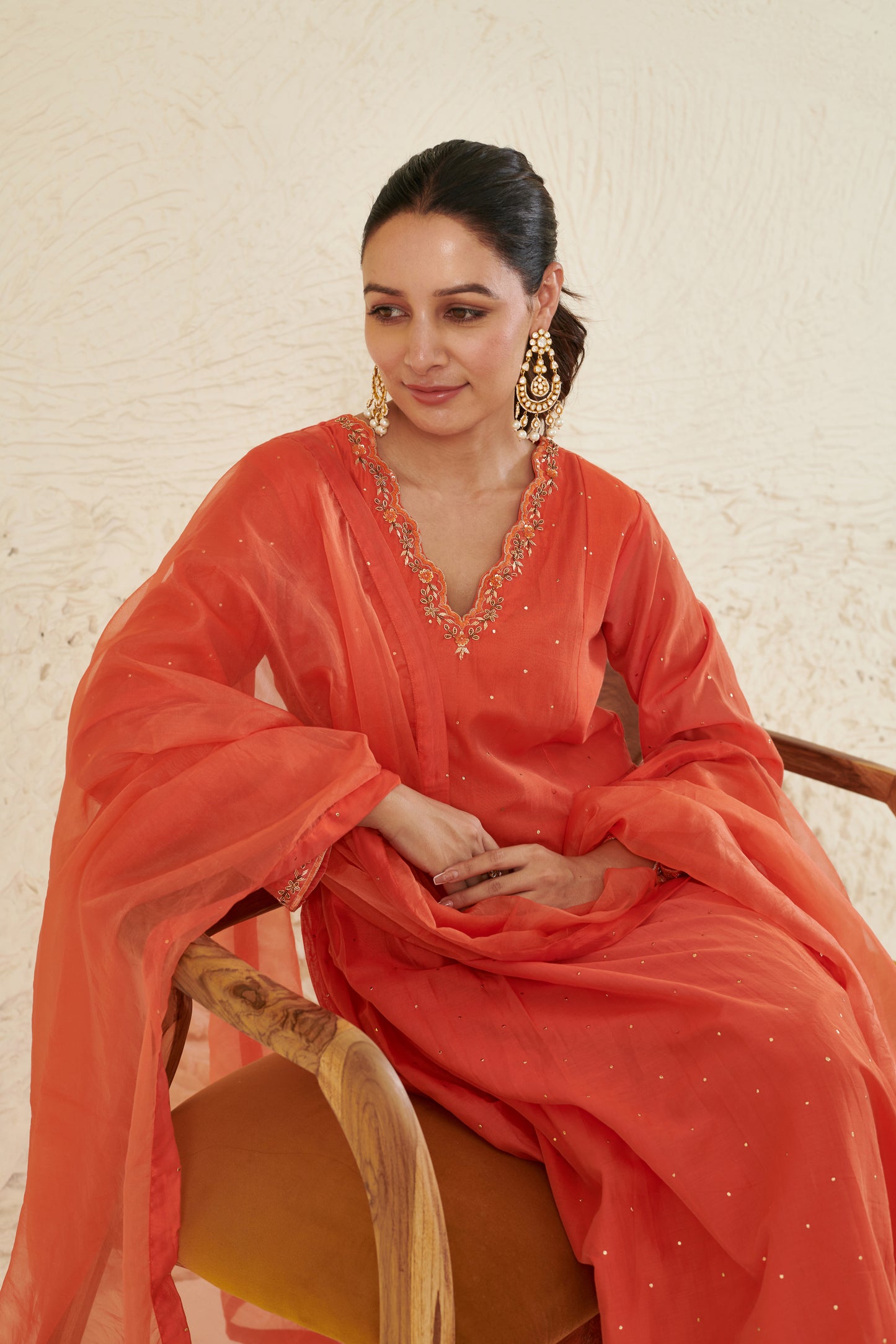 Falak Orange Kurta Set