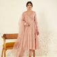 Mehtab Peach  Angrakha  Kurta Set