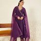 Mehtab Purple  Angrakha   kurta Set