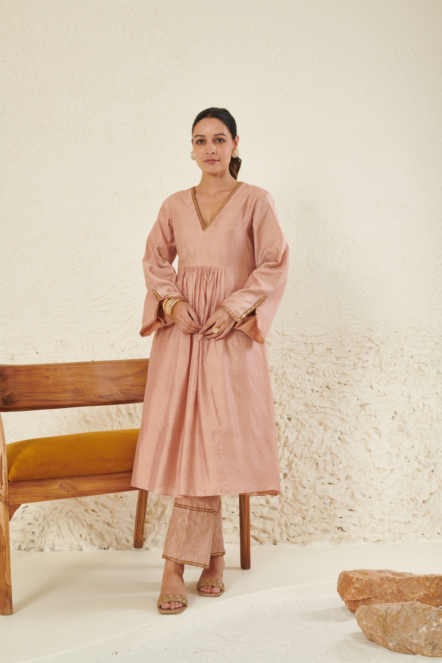 Gul Peach Kurta Set