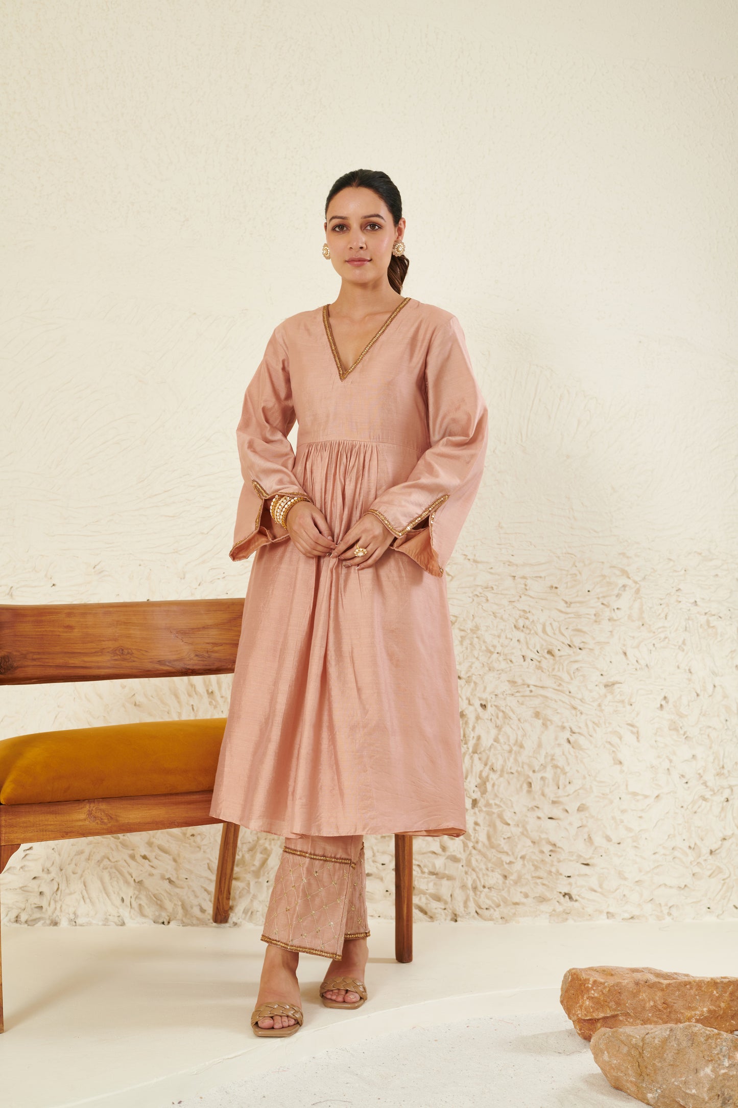 Gul Peach Kurta Set