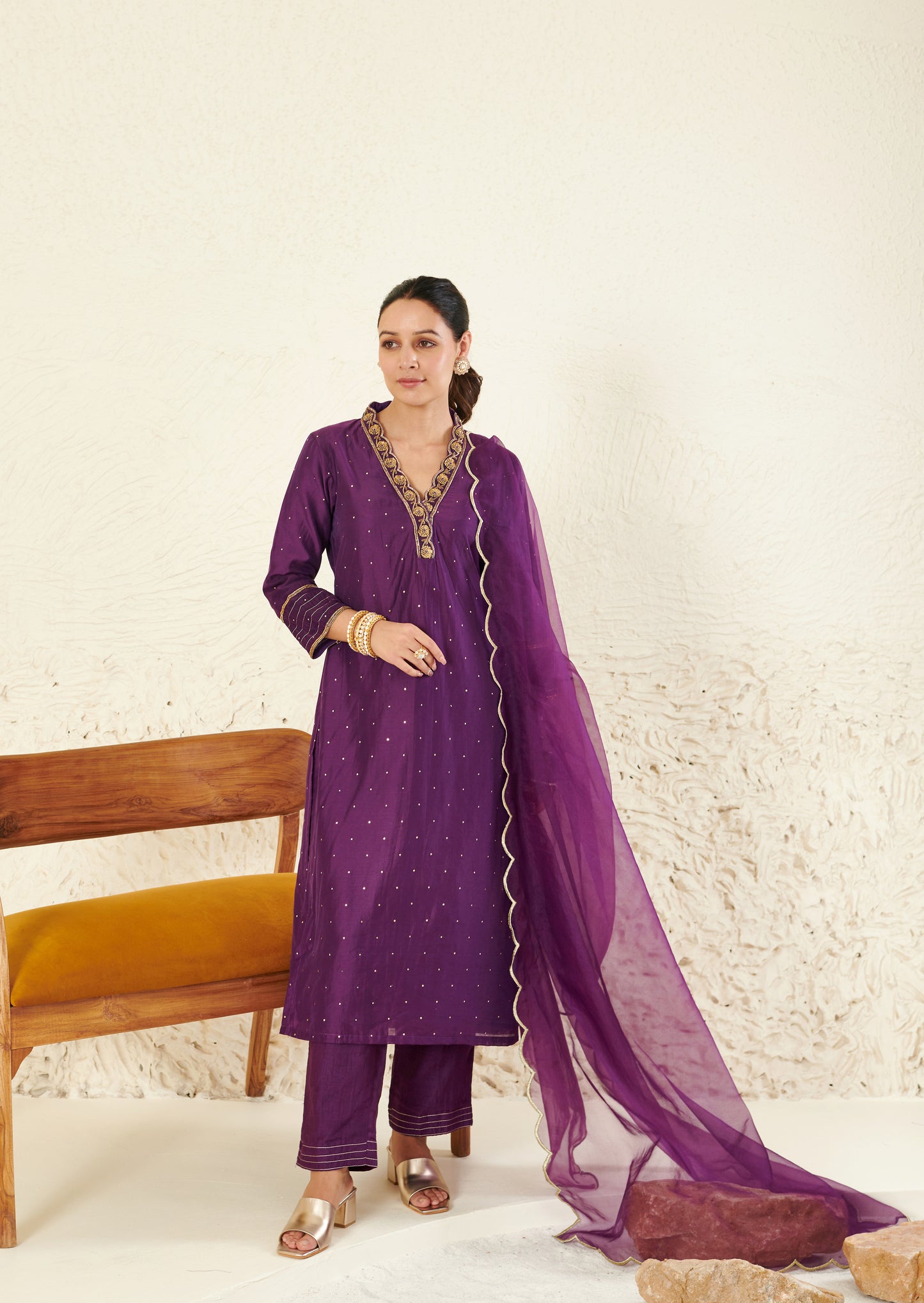 Tara Purple Kurta Set