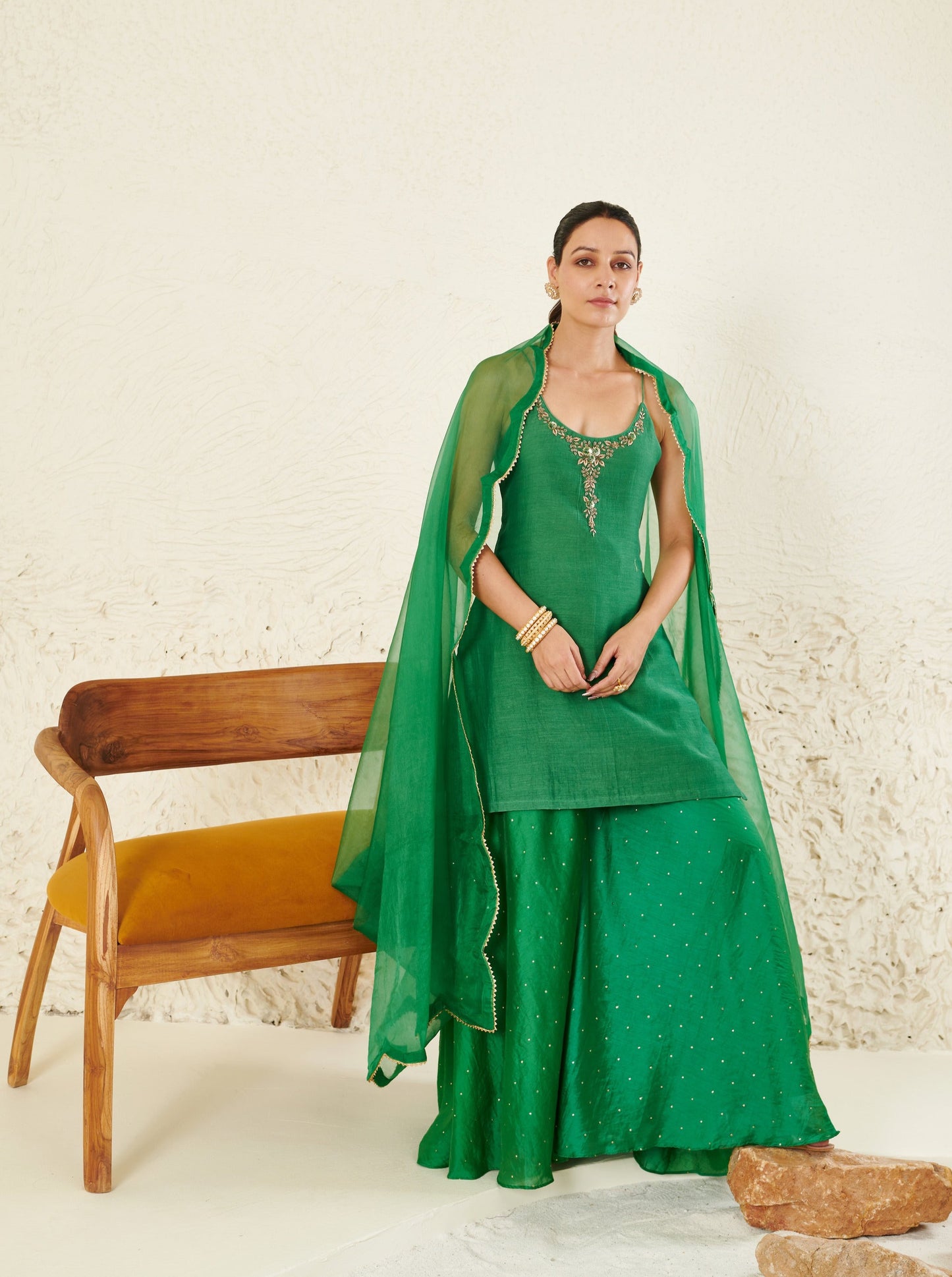 Heer Green Garara Set