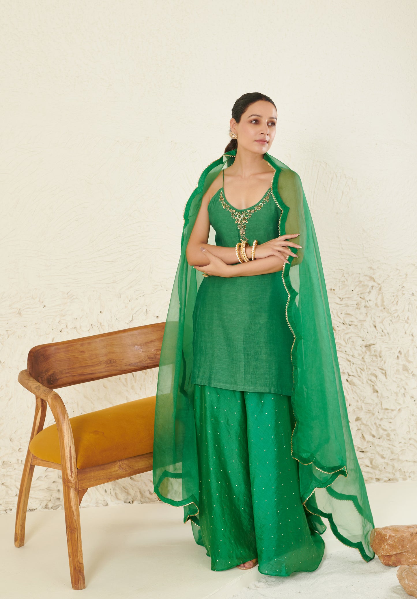 Heer Green Garara Set