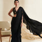 Aaria Black Ruffle  Saree